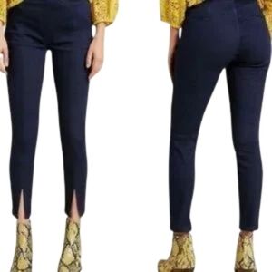 PILCRO AND THE LETTERPRESS Blue Dark Wash Pull On Jeans With Side Zipper